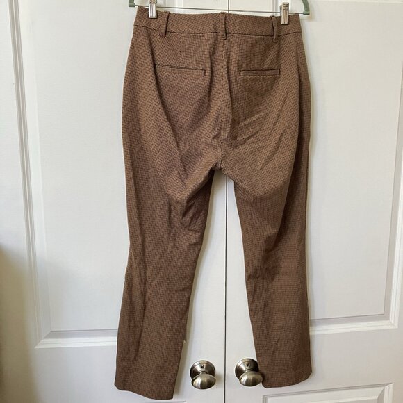 Gap Pants Womens 10 Slim Fit Brown Plaid Check Career Fall Transitional Autumn - Picture 3 of 11